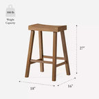 Tabouret de comptoir marron/naturel en similicuir sans dossier, 1 place