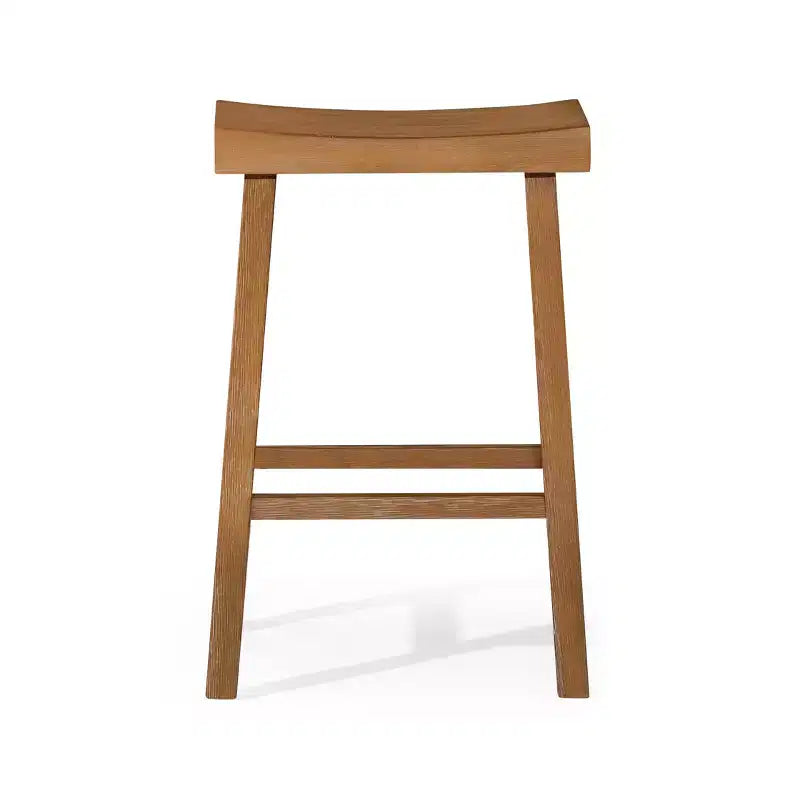 Tabouret de comptoir marron/naturel en similicuir sans dossier, 1 place