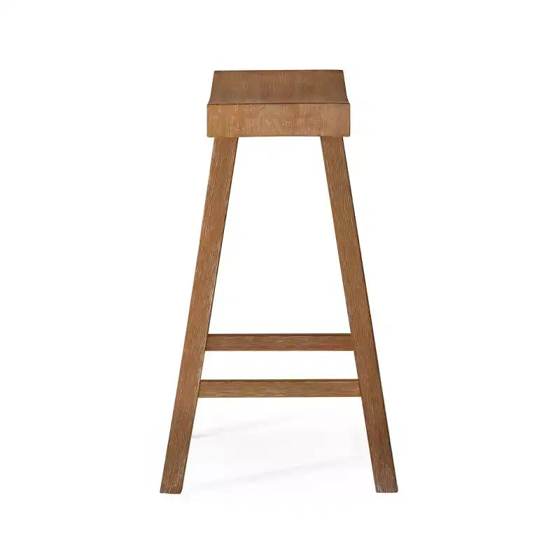 Tabouret de comptoir marron/naturel en similicuir sans dossier, 1 place