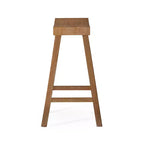 Tabouret de comptoir marron/naturel en similicuir sans dossier, 1 place