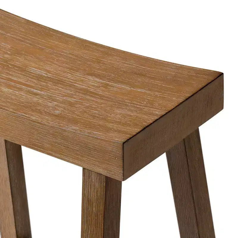 Tabouret de comptoir marron/naturel en similicuir sans dossier, 1 place