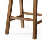 Tabouret de comptoir marron/naturel en similicuir sans dossier, 1 place