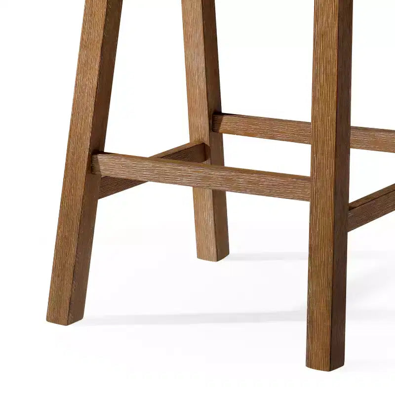 Tabouret de comptoir marron/naturel en similicuir sans dossier, 1 place