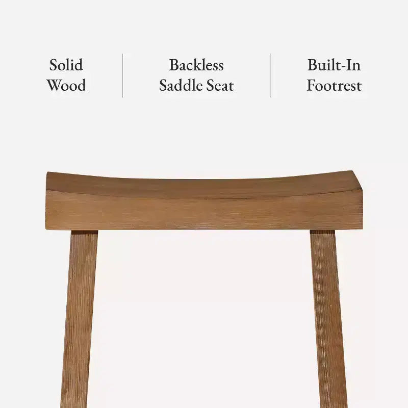 Tabouret de comptoir marron/naturel en similicuir sans dossier, 1 place