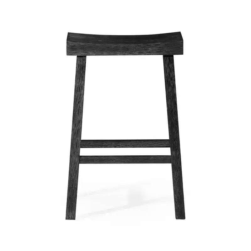 Tabouret de comptoir marron/naturel en similicuir sans dossier, 1 place