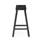 Tabouret de comptoir marron/naturel en similicuir sans dossier, 1 place