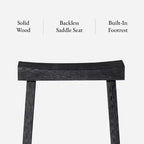 Tabouret de comptoir marron/naturel en similicuir sans dossier, 1 place