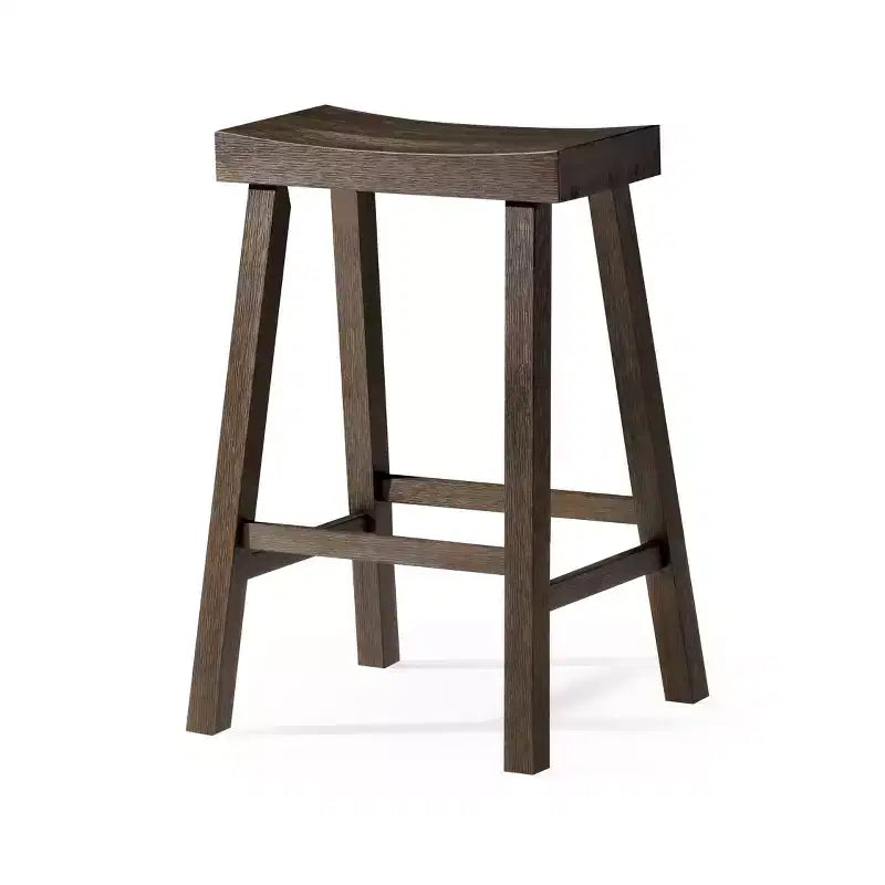 Tabouret de comptoir marron/naturel en similicuir sans dossier, 1 place
