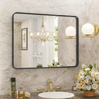 Miroir mural rectangulaire noir, simple, 39x29 pouces