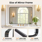 Miroir mural rectangulaire noir, simple, 39x29 pouces