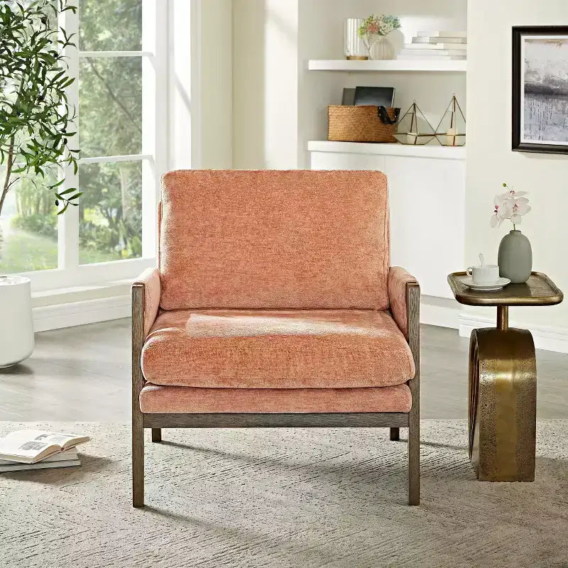 Fauteuil d'appoint en velours de style Mid-Century avec accoudoirs, une place, bleu / gris / vert / orange / rouge / blanc / jaune