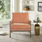 Fauteuil d'appoint en velours de style Mid-Century avec accoudoirs, une place, bleu / gris / vert / orange / rouge / blanc / jaune