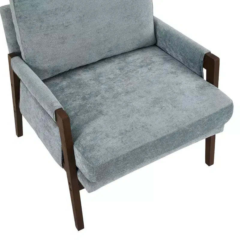 Fauteuil d'appoint en velours de style Mid-Century avec accoudoirs, une place, bleu / gris / vert / orange / rouge / blanc / jaune