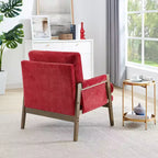 Fauteuil d'appoint en velours de style Mid-Century avec accoudoirs, une place, bleu / gris / vert / orange / rouge / blanc / jaune