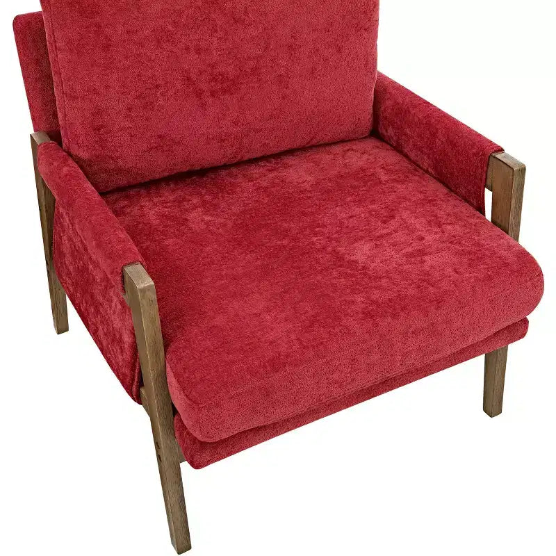 Fauteuil d'appoint en velours de style Mid-Century avec accoudoirs, une place, bleu / gris / vert / orange / rouge / blanc / jaune