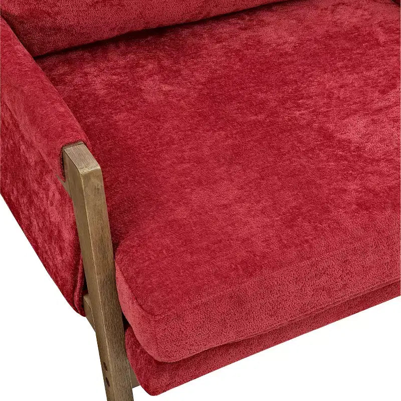 Fauteuil d'appoint en velours de style Mid-Century avec accoudoirs, une place, bleu / gris / vert / orange / rouge / blanc / jaune
