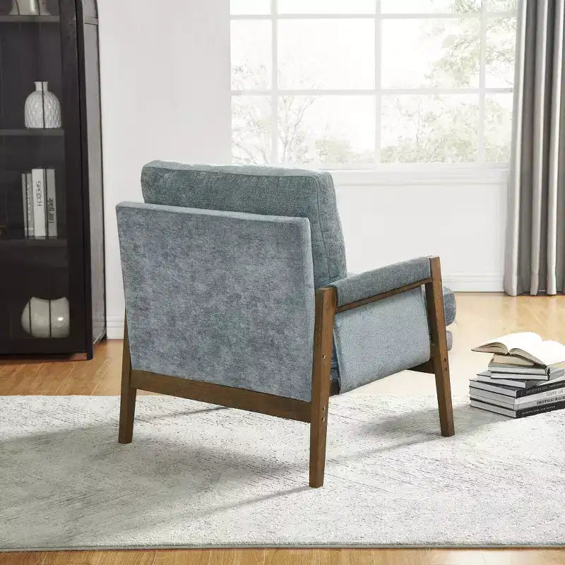 Fauteuil d'appoint en velours de style Mid-Century avec accoudoirs, une place, bleu / gris / vert / orange / rouge / blanc / jaune