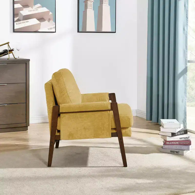 Fauteuil d'appoint en velours de style Mid-Century avec accoudoirs, une place, bleu / gris / vert / orange / rouge / blanc / jaune