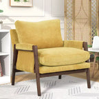Fauteuil d'appoint en velours de style Mid-Century avec accoudoirs, une place, bleu / gris / vert / orange / rouge / blanc / jaune