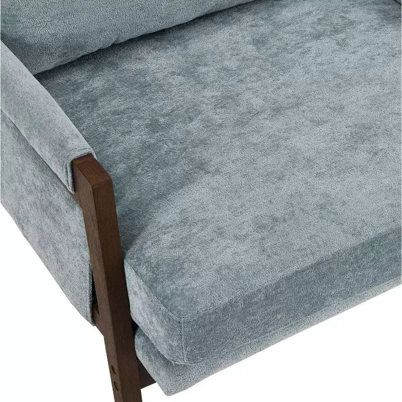 Fauteuil d'appoint en velours de style Mid-Century avec accoudoirs, une place, bleu / gris / vert / orange / rouge / blanc / jaune