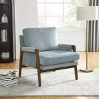Fauteuil d'appoint en velours de style Mid-Century avec accoudoirs, une place, bleu / gris / vert / orange / rouge / blanc / jaune