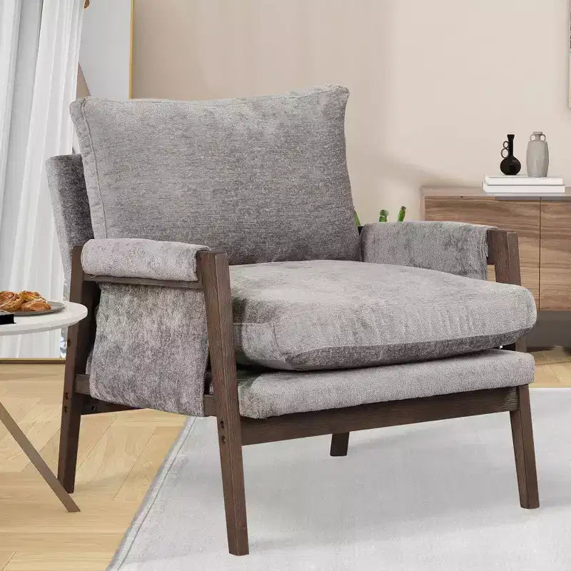 Fauteuil d'appoint en velours de style Mid-Century avec accoudoirs, une place, bleu / gris / vert / orange / rouge / blanc / jaune