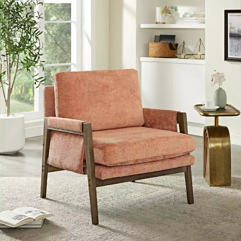 Fauteuil d'appoint en velours de style Mid-Century avec accoudoirs, une place, bleu / gris / vert / orange / rouge / blanc / jaune