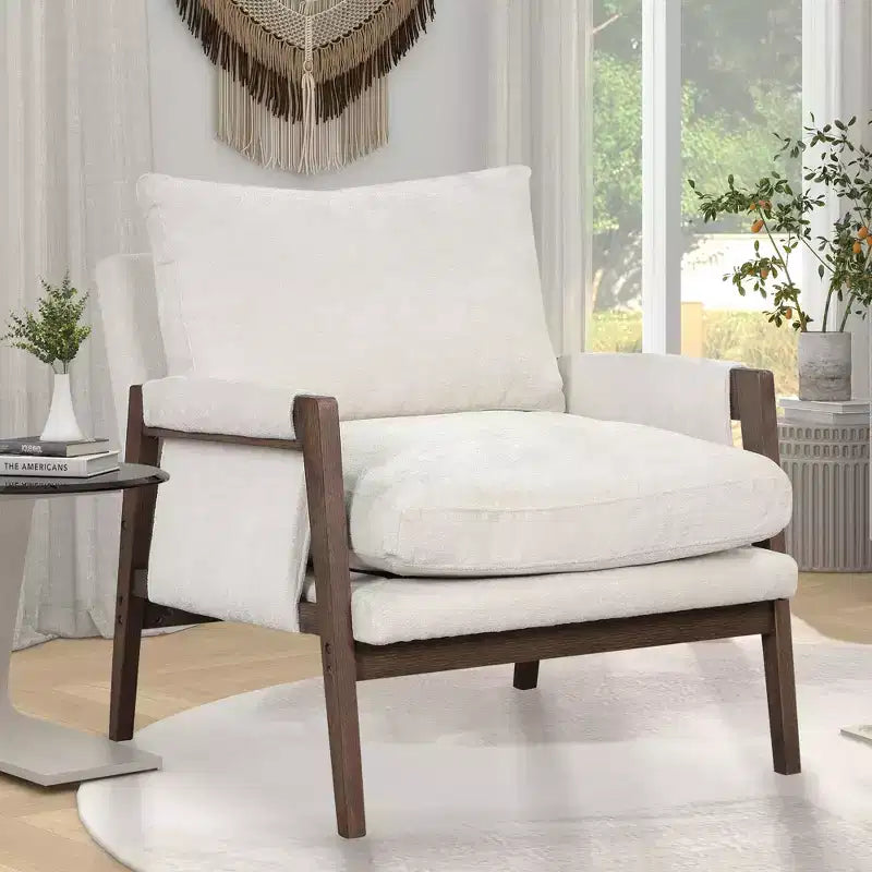 Fauteuil d'appoint en velours de style Mid-Century avec accoudoirs, une place, bleu / gris / vert / orange / rouge / blanc / jaune