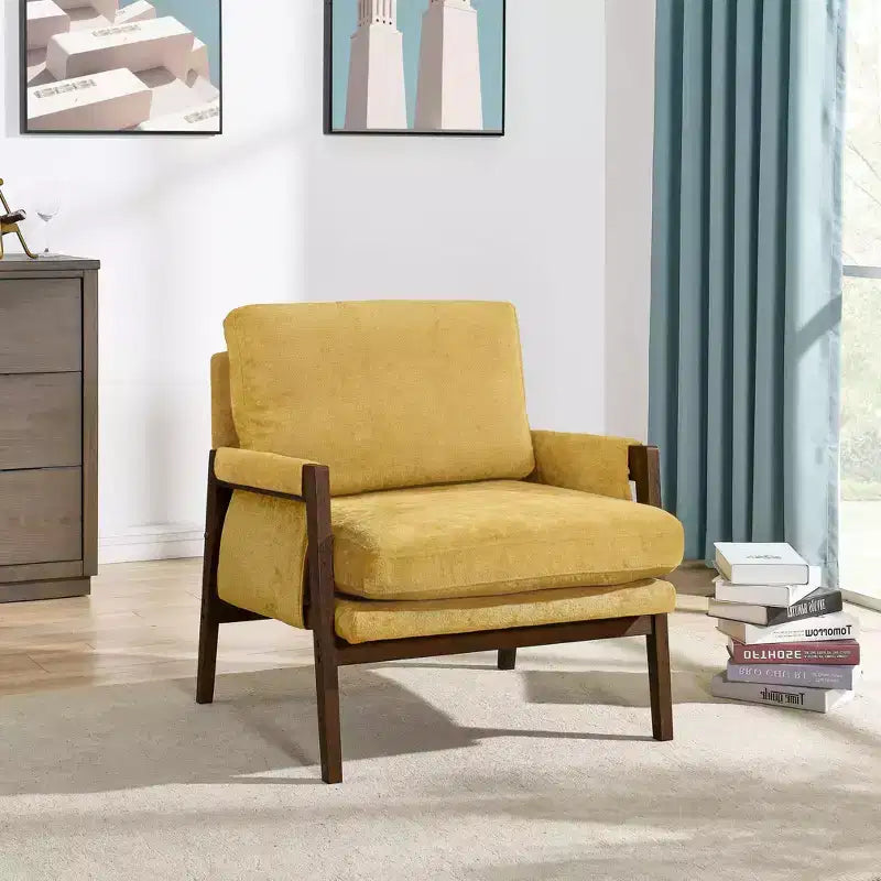Fauteuil d'appoint en velours de style Mid-Century avec accoudoirs, une place, bleu / gris / vert / orange / rouge / blanc / jaune