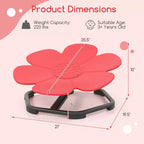 Chaise pivotante sensorielle pour enfants Pétale bleu/rouge, assise individuelle, intérieur et extérieur