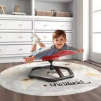 Chaise pivotante sensorielle pour enfants Pétale bleu/rouge, assise individuelle, intérieur et extérieur