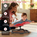 Chaise pivotante sensorielle pour enfants Pétale bleu/rouge, assise individuelle, intérieur et extérieur