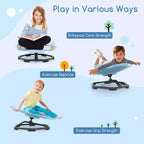 Chaise pivotante sensorielle pour enfants Pétale bleu/rouge, assise individuelle, intérieur et extérieur