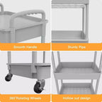Chariot de rangement roulant à 5 niveaux avec tiroir – Noir/Gris/Vert/Rose/Blanc, 150 kg, un seul utilisateur