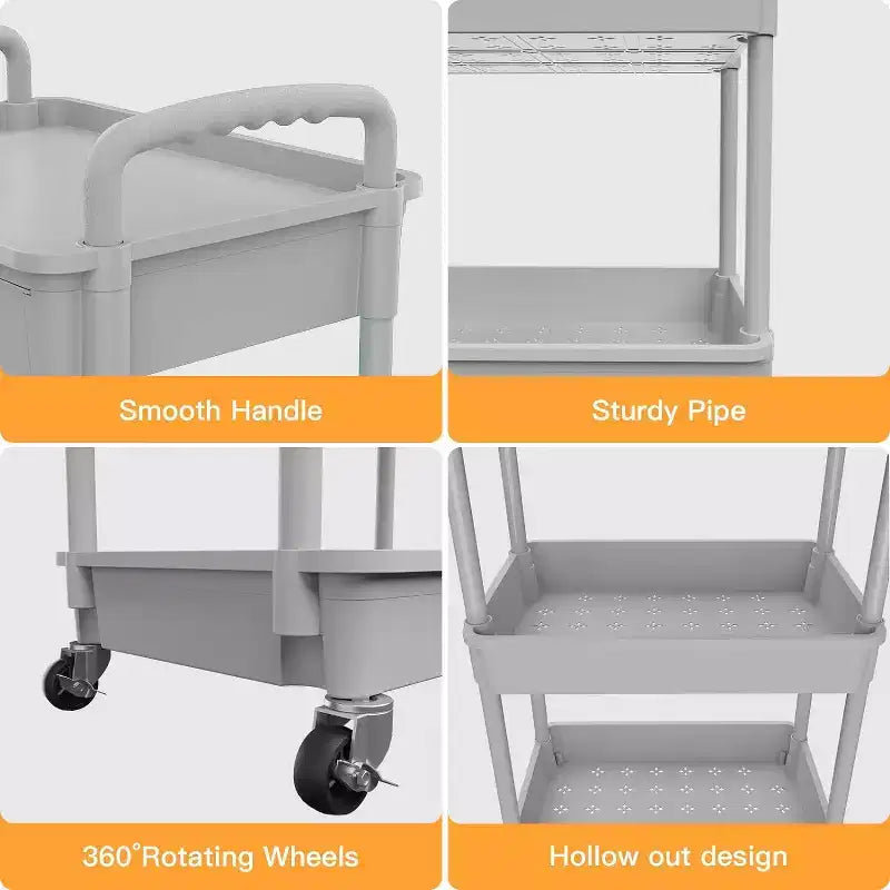 Chariot de rangement roulant à 5 niveaux avec tiroir – Noir/Gris/Vert/Rose/Blanc, 150 kg, un seul utilisateur