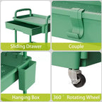 Chariot de rangement roulant à 5 niveaux avec tiroir – Noir/Gris/Vert/Rose/Blanc, 150 kg, un seul utilisateur