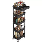 Chariot de rangement roulant à 5 niveaux avec tiroir – Noir/Gris/Vert/Rose/Blanc, 150 kg, un seul utilisateur