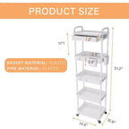 Chariot de rangement roulant à 5 niveaux avec tiroir – Noir/Gris/Vert/Rose/Blanc, 150 kg, un seul utilisateur
