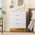 Commode 5/6 tiroirs blanc/noir pour 1 personne