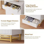 Commode 5/6 tiroirs blanc/noir pour 1 personne