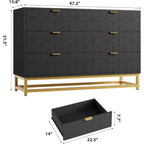 Commode 5/6 tiroirs blanc/noir pour 1 personne