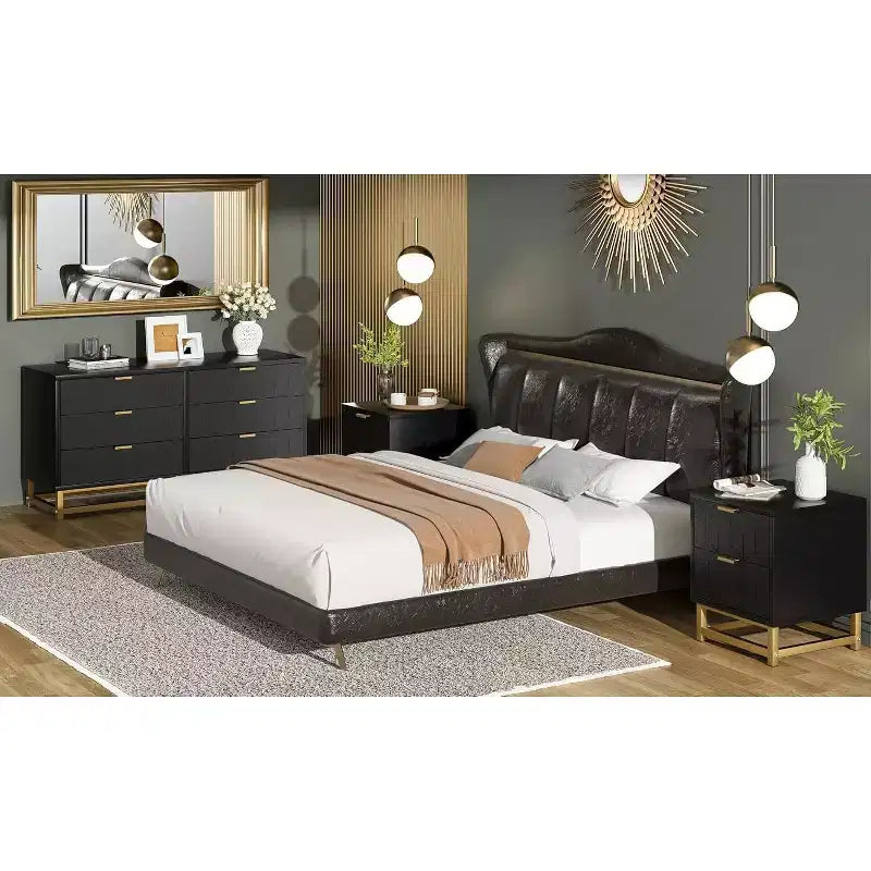Commode 5/6 tiroirs blanc/noir pour 1 personne