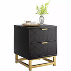 Commode 5/6 tiroirs blanc/noir pour 1 personne