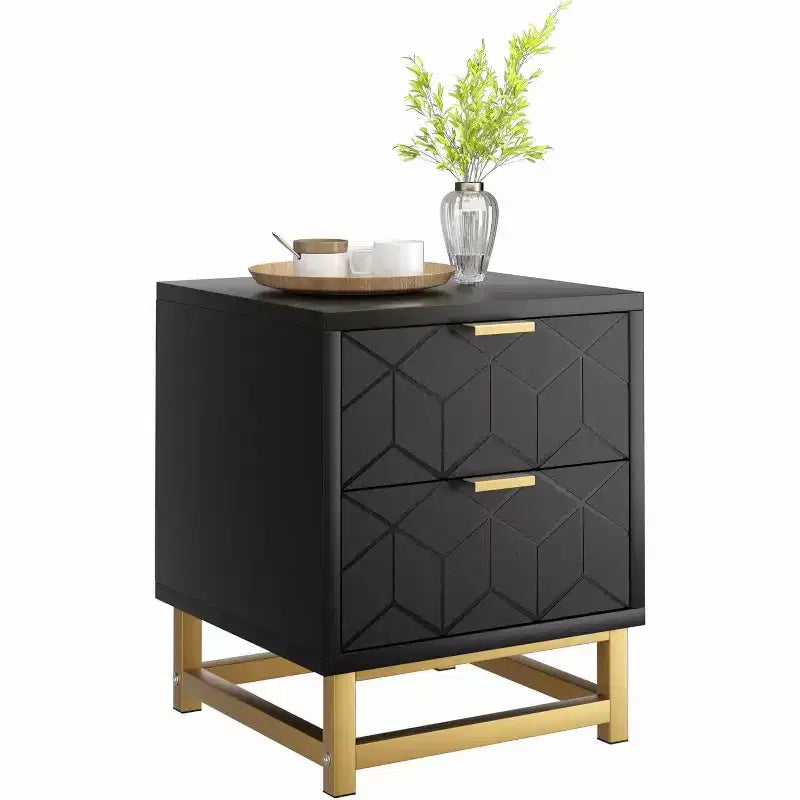 Commode 5/6 tiroirs blanc/noir pour 1 personne