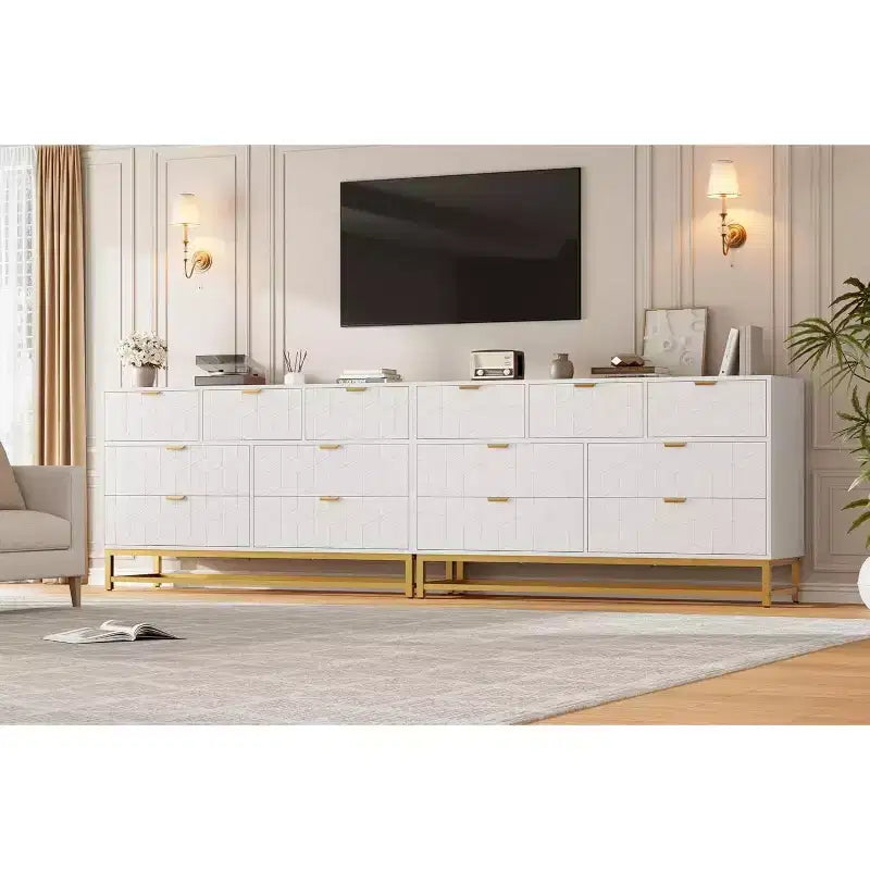 Commode 5/6 tiroirs blanc/noir pour 1 personne