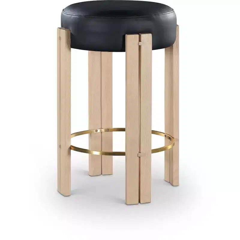Meridian Furniture,Harrison Black Vegan Leather Counter Stool