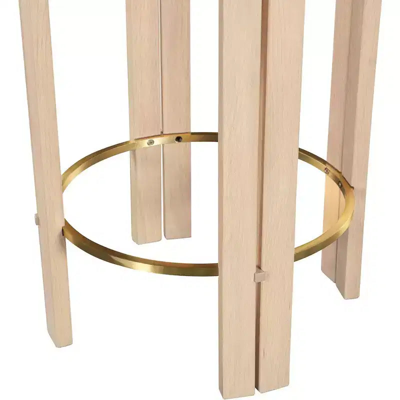 Tabouret de comptoir rond en similicuir noir, 1 place