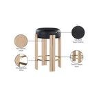 Tabouret de comptoir rond en similicuir noir, 1 place