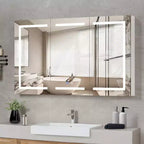 Armoire de toilette à pharmacie murale à LED de 60" x 36" à 3 portes, simple
