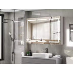 Armoire de toilette à pharmacie murale à LED de 60" x 36" à 3 portes, simple